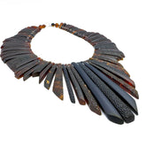 Cognac Amber Crystal Beads Necklace Sterling Silver